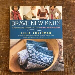 NEW Brave New Knits Pattern Book 26 Projects-- Cardigan Scarf Sweater Socks Hat